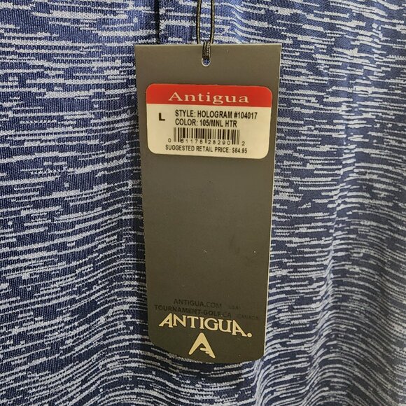 ANTIGUA Polo Golf Shirt Mens Size Large Blue Short Sleeve - Picture 12 of 12